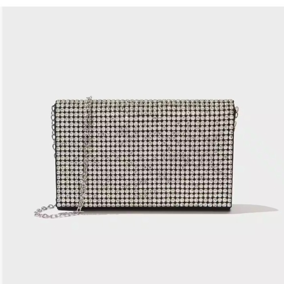 Amber Sceats Handbags - Amber Sceats Stella Black Crystal Clutch Bag w/ Chain Strap Formal